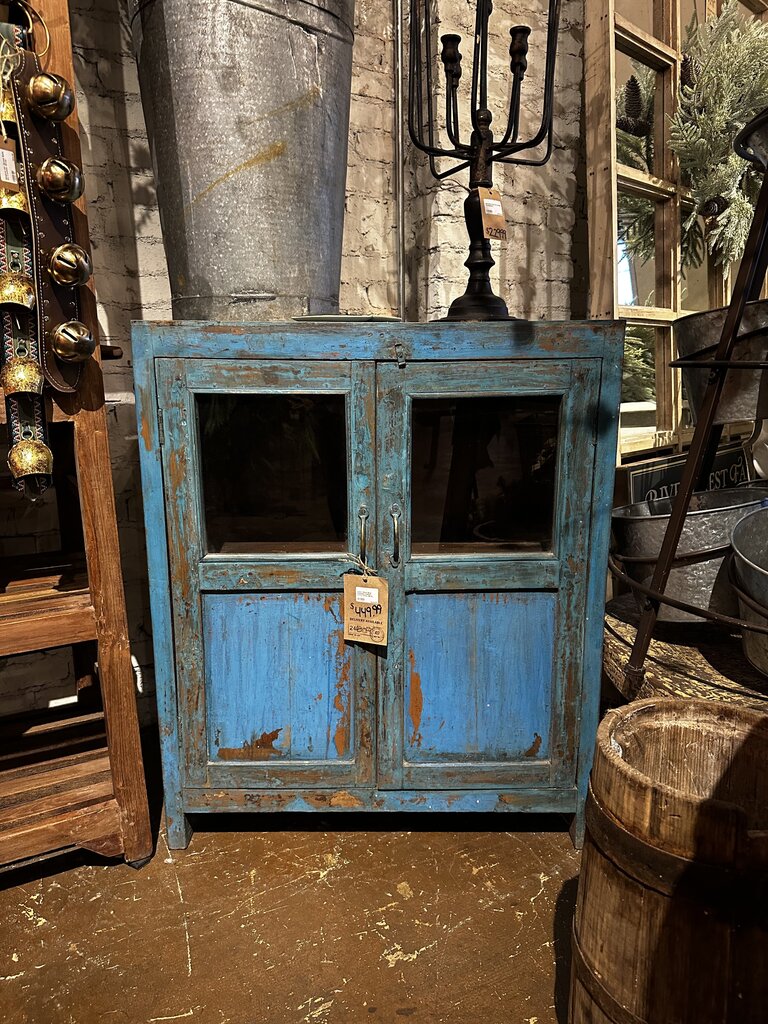 2 Door Blue Wooden Cabinet