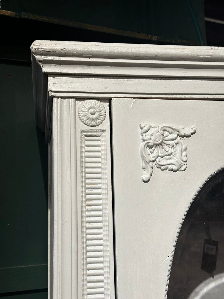 European White Oval Glass Cabinet