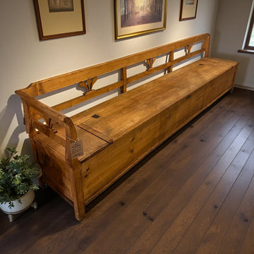 European Natural Wood Storage Bench