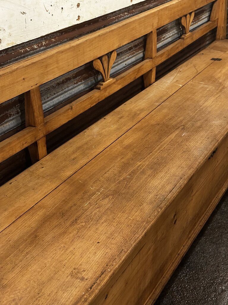 European Natural Wood Storage Bench
