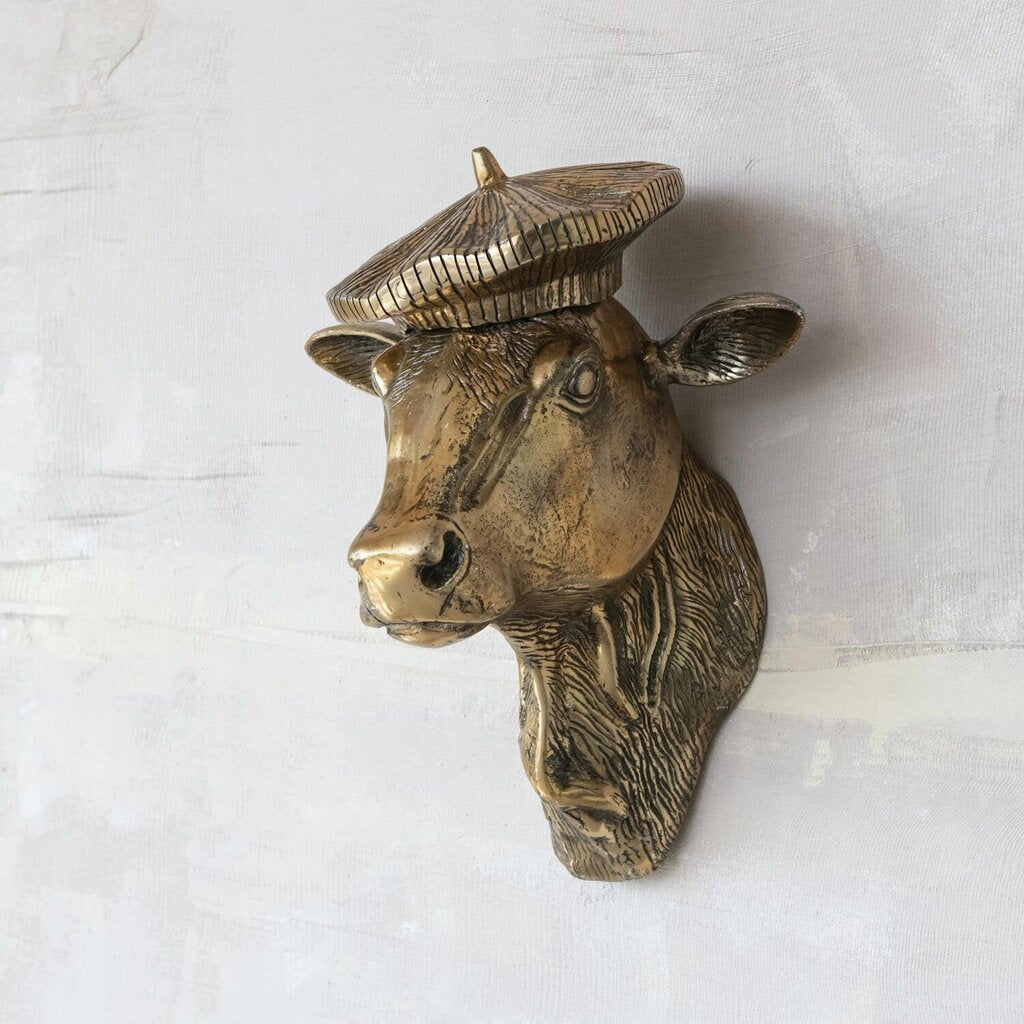 Aluminum Cow Head + Beret