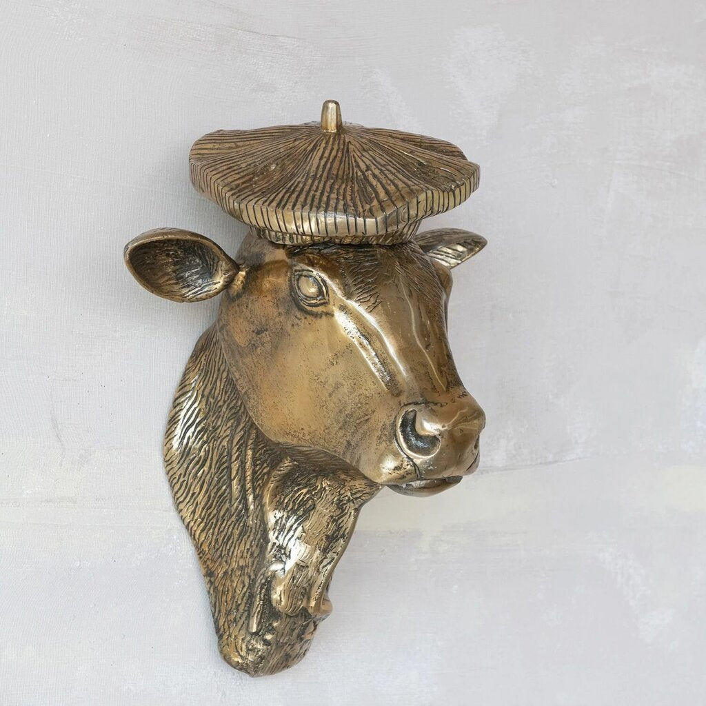Aluminum Cow Head + Beret