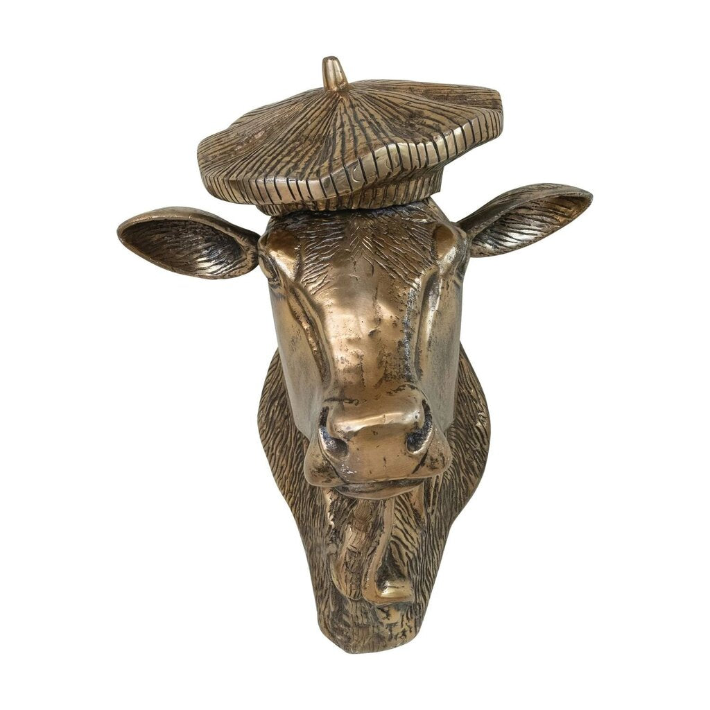 Aluminum Cow Head + Beret
