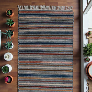 Woven Wool Striped Floor Runner