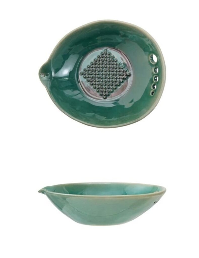 Stoneware Garlic Grater w/ Herb Stripper