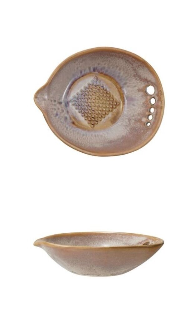 Stoneware Garlic Grater w/ Herb Stripper