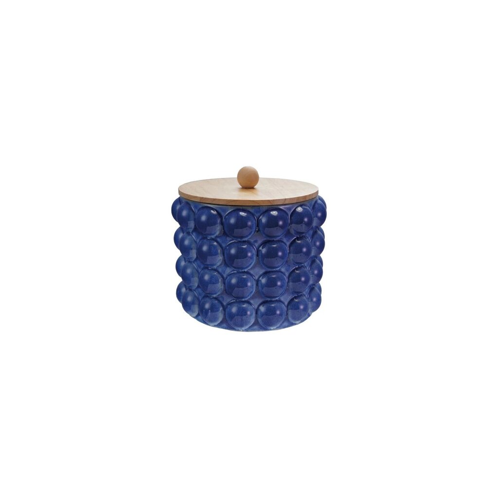 Blue Stoneware Canister w/ Raised Dots