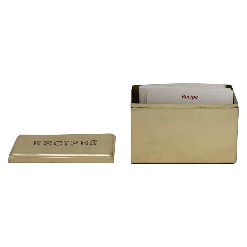 Stainless Steel "Recipes" Box + 36 Cards