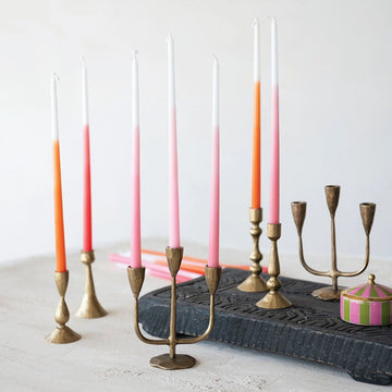 Mini Gold Hand Forged Iron Candelabra