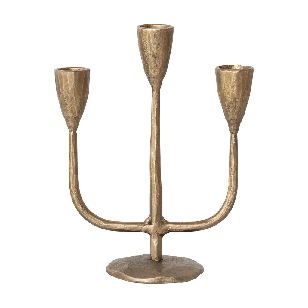 Mini Gold Hand Forged Iron Candelabra
