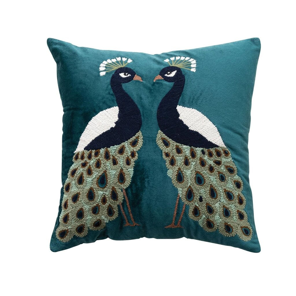 Velvet Peacock Pillow