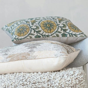 Charming Block Printed Lumbar Pillow