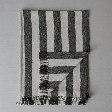 Natural & Green Recycled Cotton Striped Throw