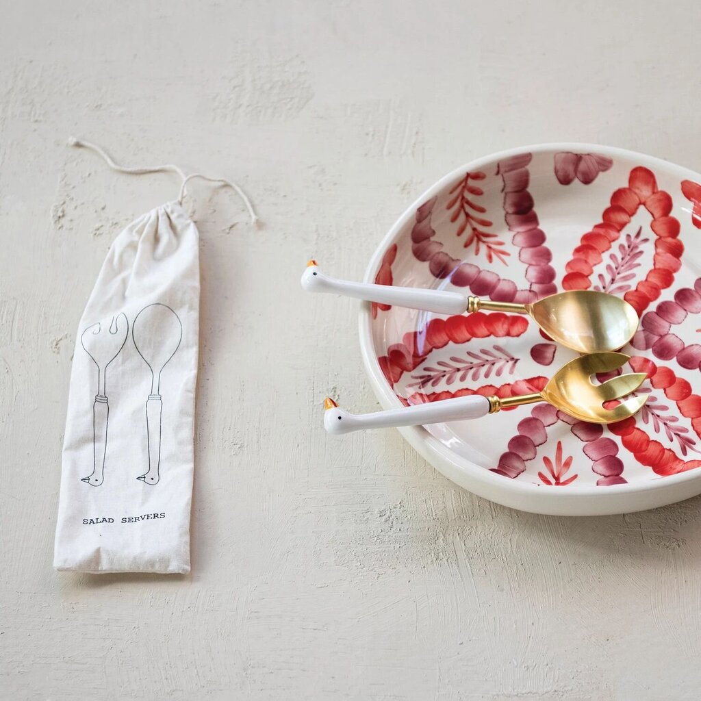 Goose Head Handle Salad Servers