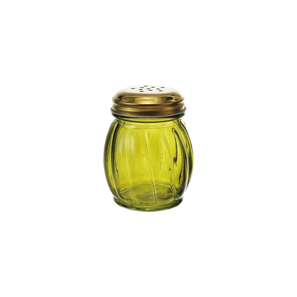 Olive Color Glass Cheese/ Spice Shaker