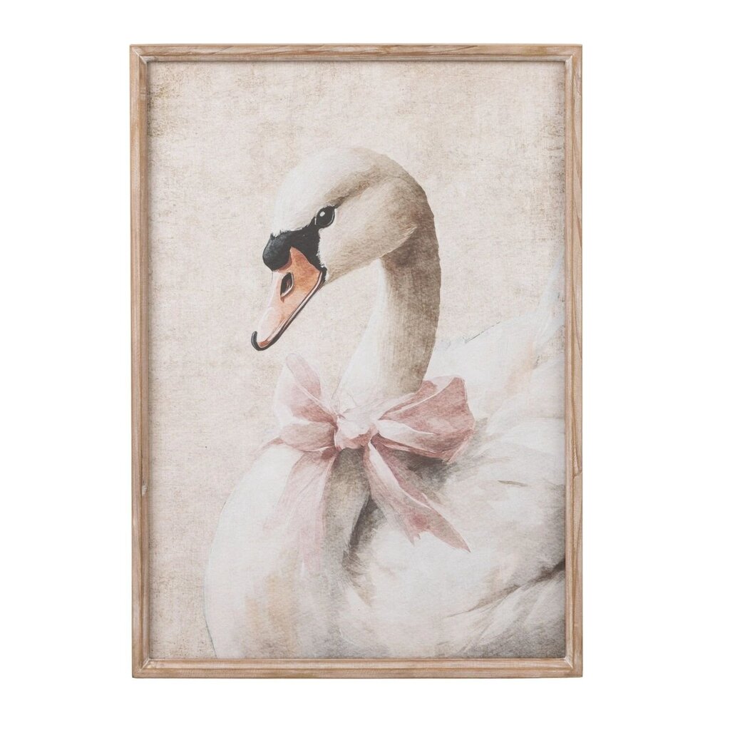 Wood Framed Swan Wall Decor