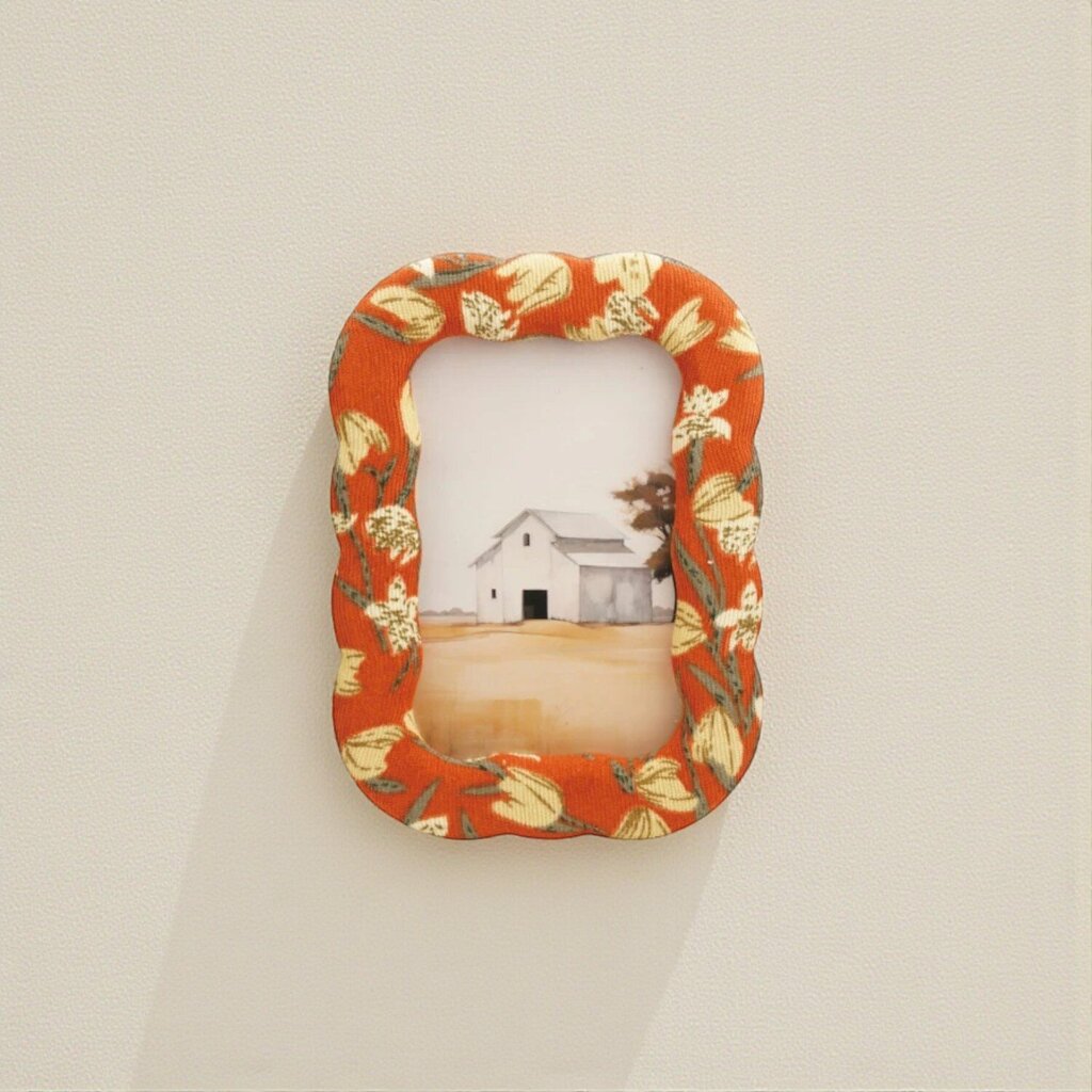 Embroidered Floral Photo Frame