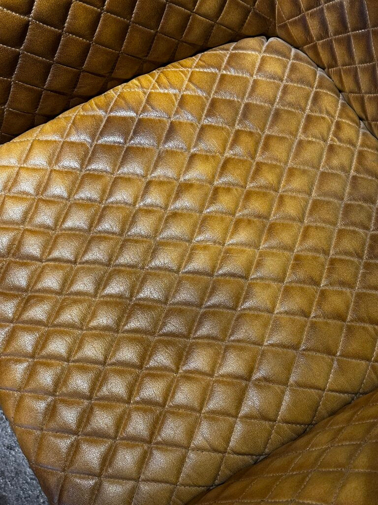 Mustard Quilted Leather Chair