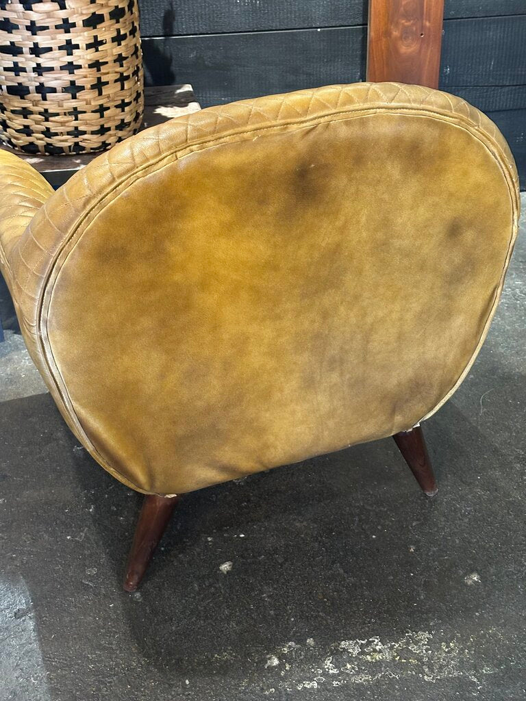 Mustard Quilted Leather Chair