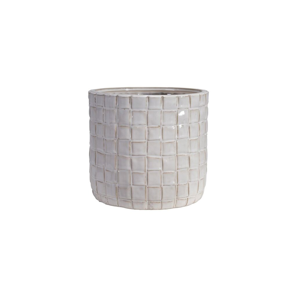 White Woven Stoneware Planter