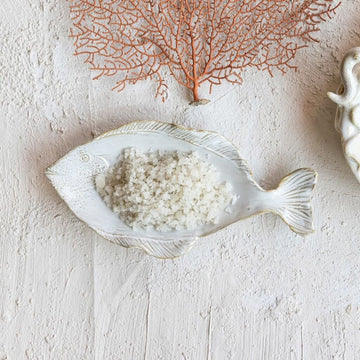 Cream Stoneware Fish Shaped Plate