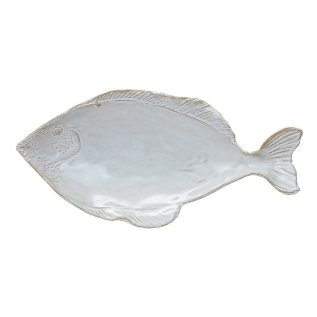 Cream Stoneware Fish Shaped Plate