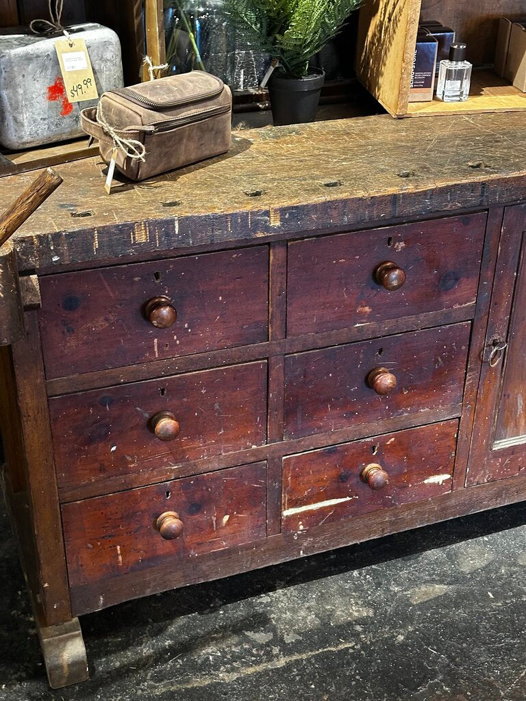 Dark Wood Work Bench Table