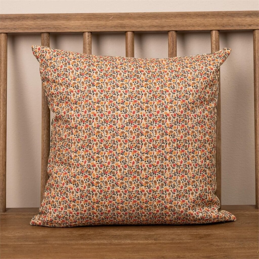 Reversable Peach Floral Pillow