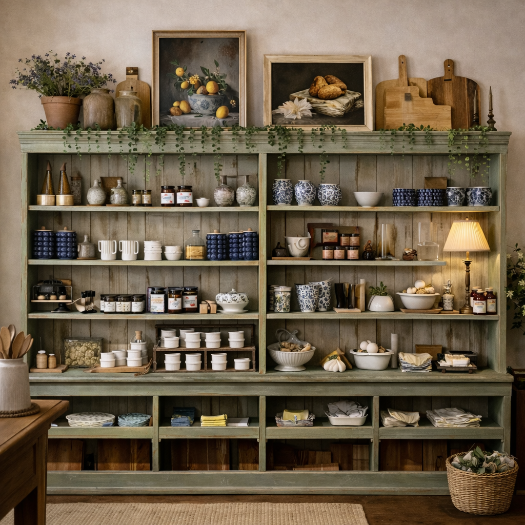 Two Piece Mercantile Display Cabinet