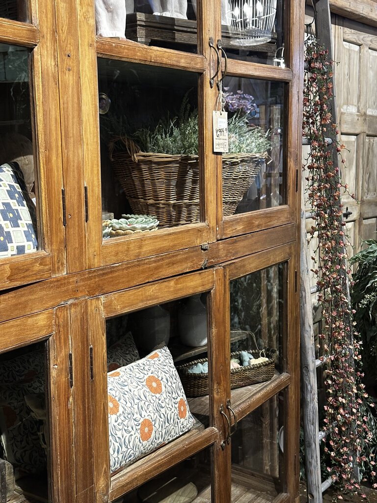 Wooden 8 Door Glass Cabinet