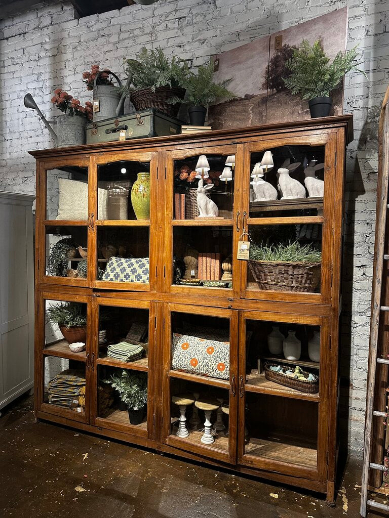 Wooden 8 Door Glass Cabinet