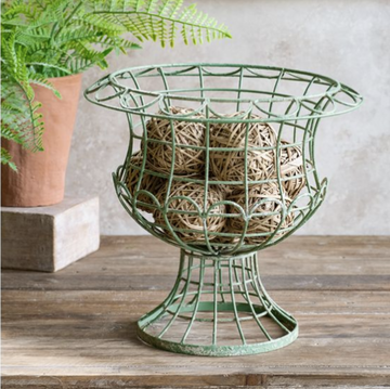 Green Wire Urn Planter