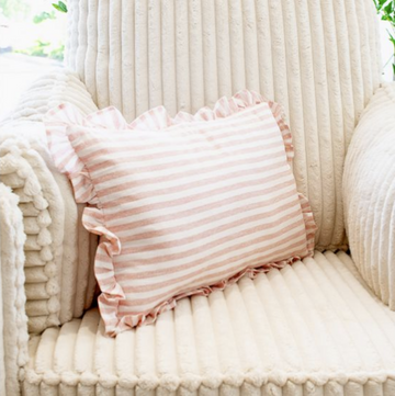 Pink & White Stripe Pillow