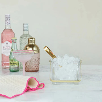 Textured Glass Ice Bucket Set - 24oz