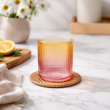 Ombre Ribbed Drinking Glass