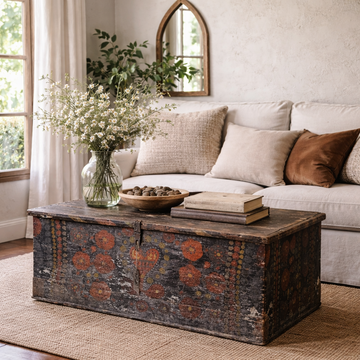 Authentic European Flower Painted Chest