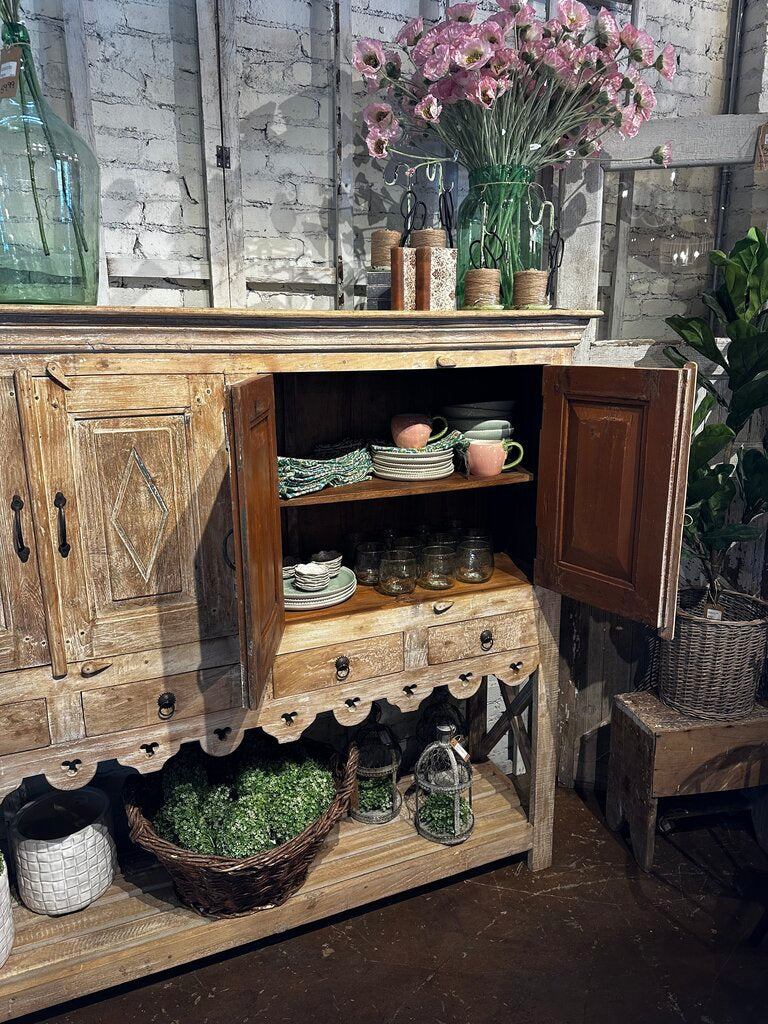 Tall Carved Wood Buffet