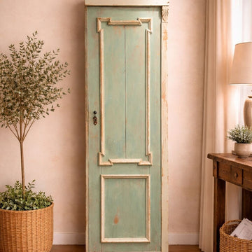 Green Painted European Pantry Cabinet