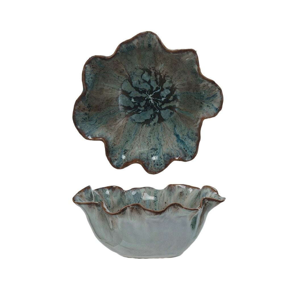 Ruffled Stoneware Bowl