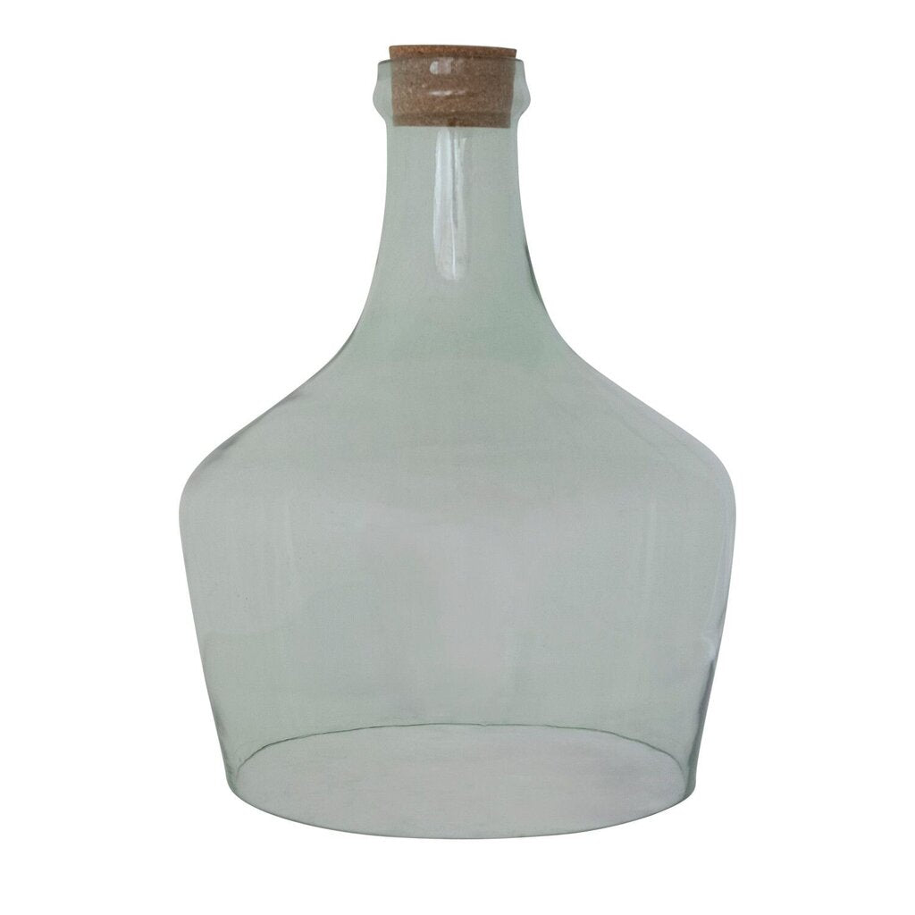 Hand Blown Recycled Glass Cloche + Cork Stopper