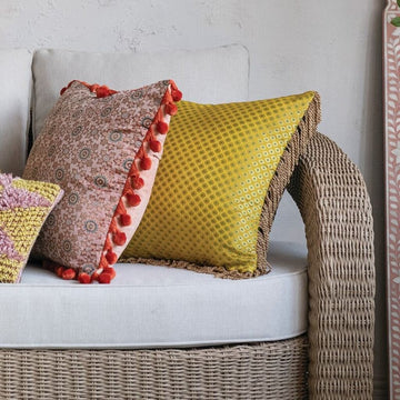 Woven Pillow + Bullion Fringe - 18"