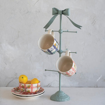 Green Metal Mug Rack