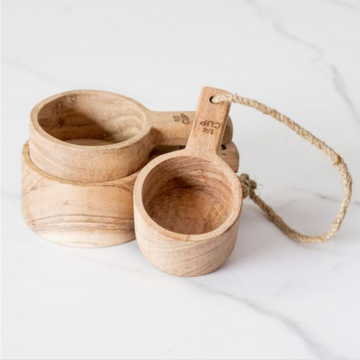 Acacia Wood Measuring Cups- SET