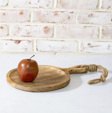Round Carved Wood Board + Jute Hanger