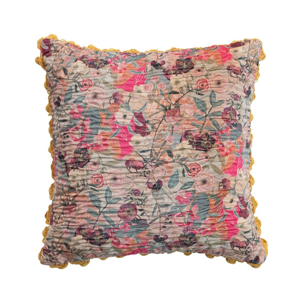 Gorgeous Velvet Pillow w/ Kantha Stitch