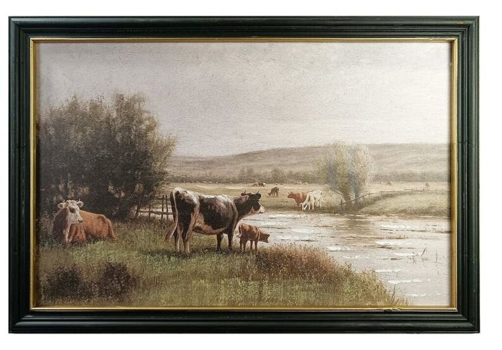 Riverbank Pasture Framed Print
