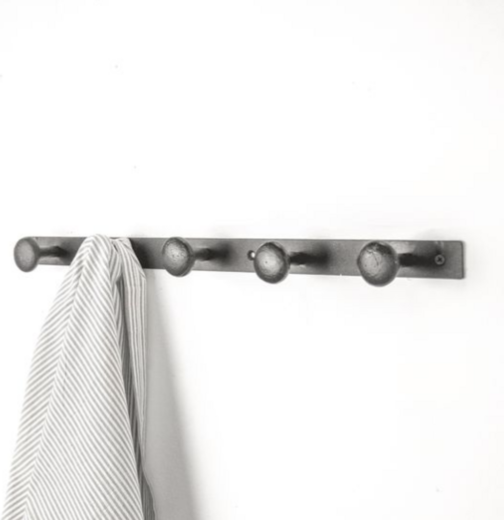 Black 5 Knob Wall Coat Hanger