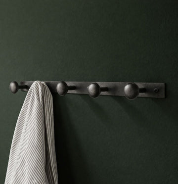 Black 5 Knob Wall Coat Hanger