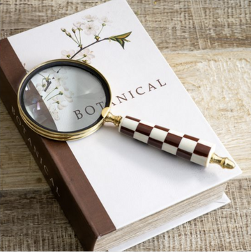 Brown Check Handle Magnifying Glass