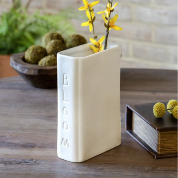 White Ceramic Book Shaped Planter